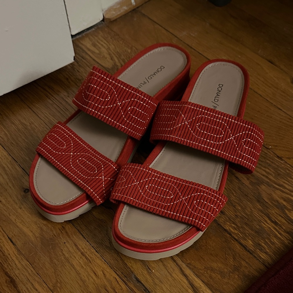 Red Slide Sandals